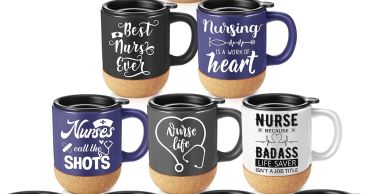Mugs with inspiring nurse-themed quotes and designs.