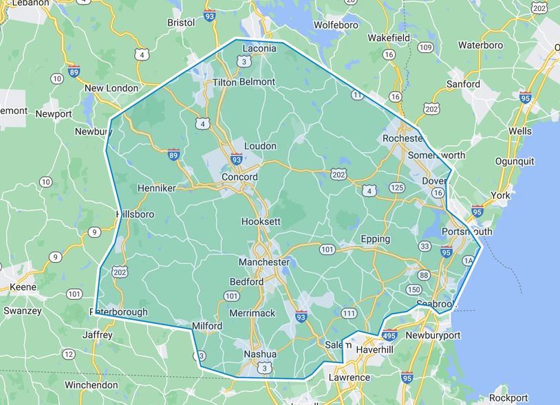 Map of NH locations where neuropsychological evaluations are provided. 