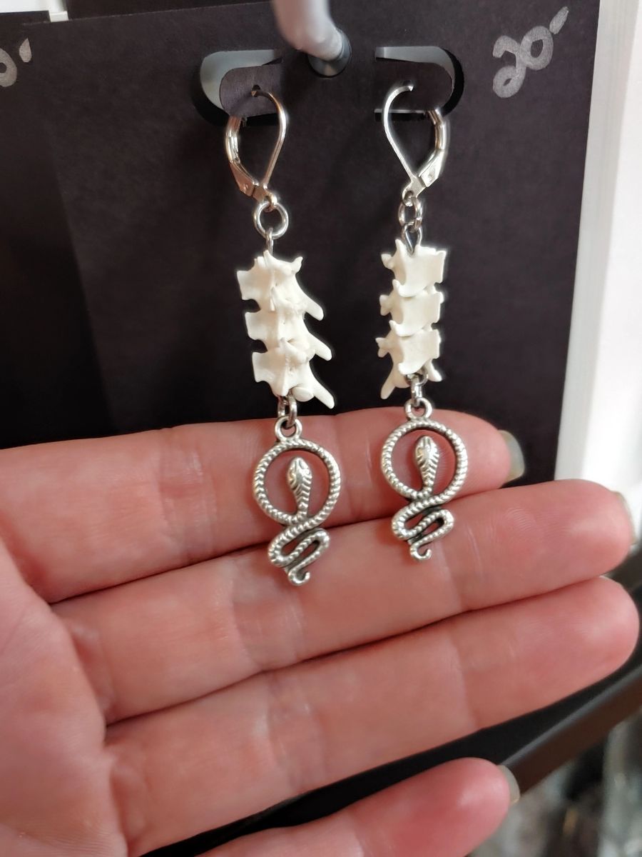 Rattlesnake vertebrae earrings