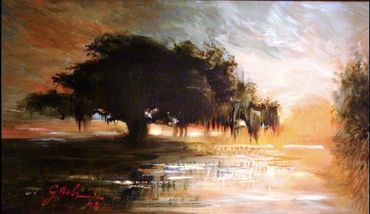 Louisiana live oak landscape oil painting William Carl Groh III