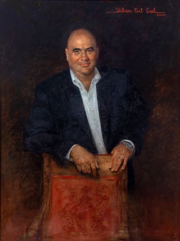 Oil portrait painting of Jorge Arellano of Ocala, Florida Bacardi Rum
