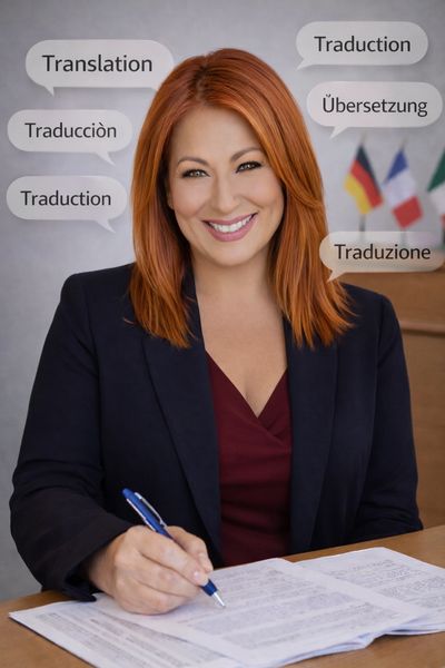 Amber-Nichole Hess representing certified translation services for multilingual documents