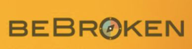 Logo with the word 'BeBroken' on an orange background.