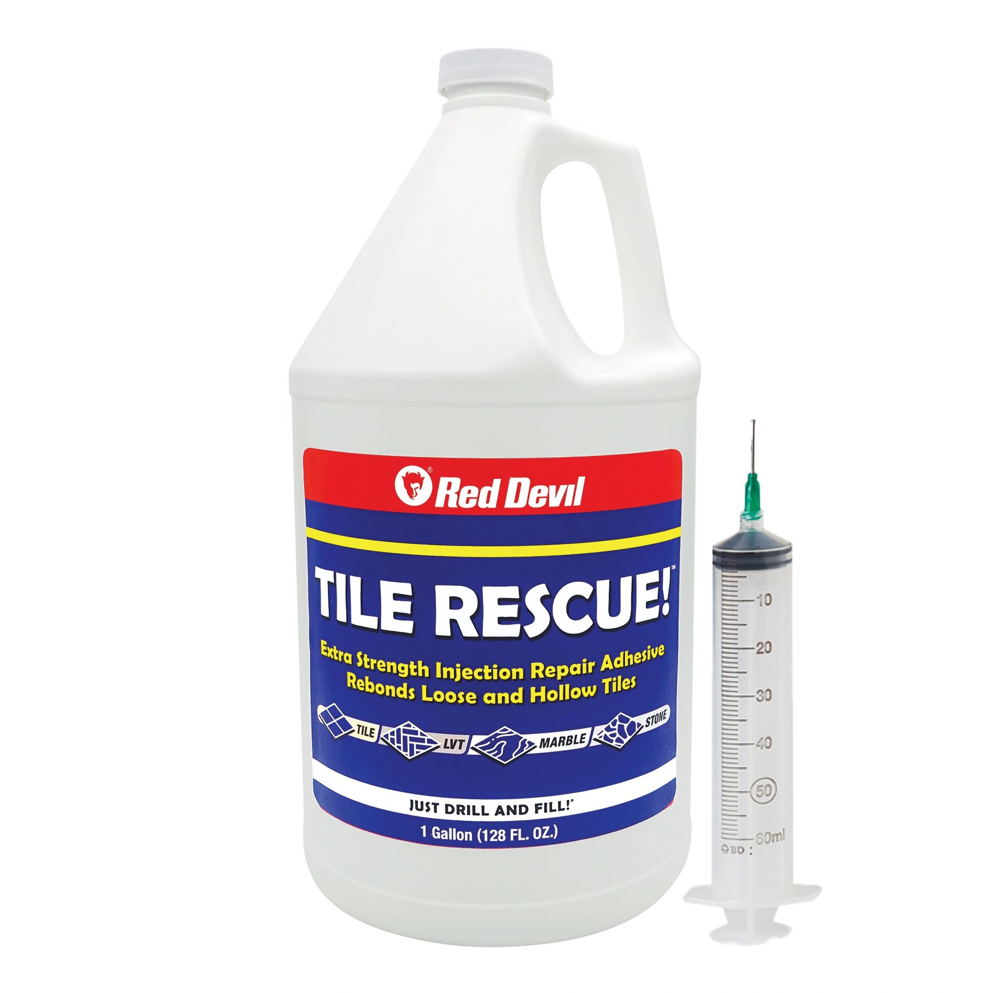 Tile Rescue™ Injection Repair Adhesive Gallon Jug & Syringe