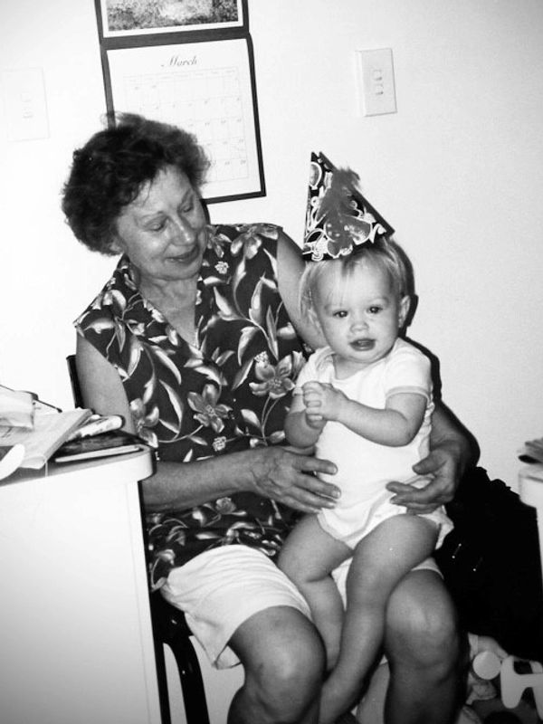 HANNI on her first birthday with her Grandma