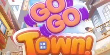 Colorful animated logo for the game Go Go Town!