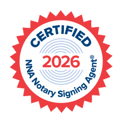 Certified NNA Notary Signing Agent 2026 badge.