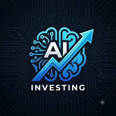 AI investing logo with brain and circuit design.