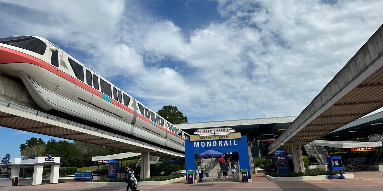 Walt Disney World monorail at the Transportation and Ticketing Center.