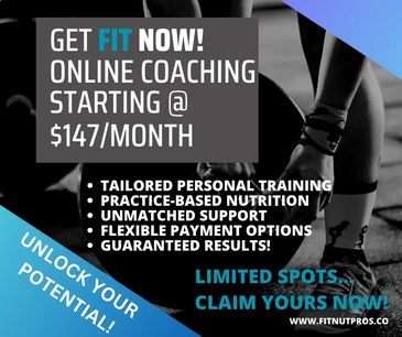 Fitnutpros' online coaching programs start at $147 per month. Programs include training & nutrition.