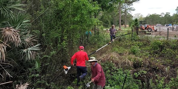  Palm City Farms Association members clearing hiking trail
