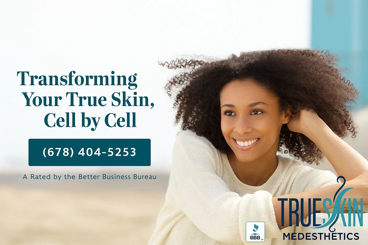 Clean, professional medical spa treatment room with neutral tones at TrueSkin Medesthetics in Roswell