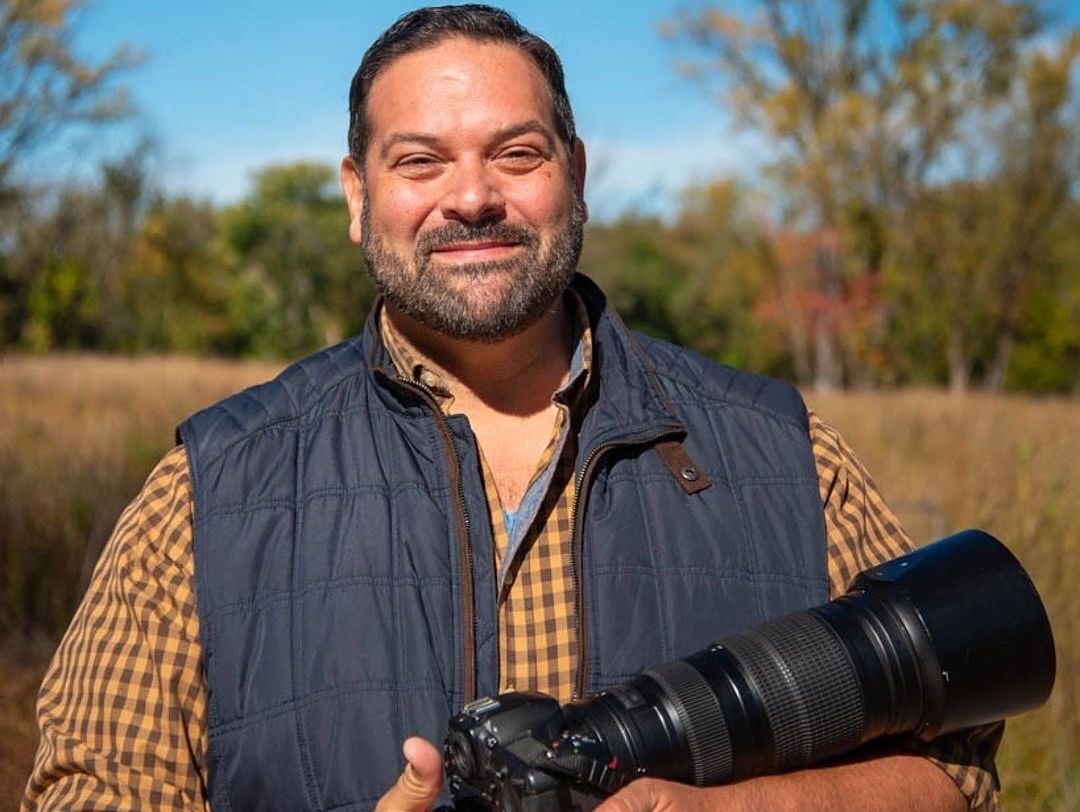 Photo of James Falletti with his Camera set up Nikon D500 with Nikkor 200-500 lens
