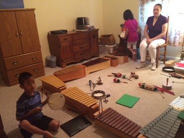 Orff instrument ensemble. 