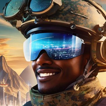 New era soldier wearing futuristic goggles