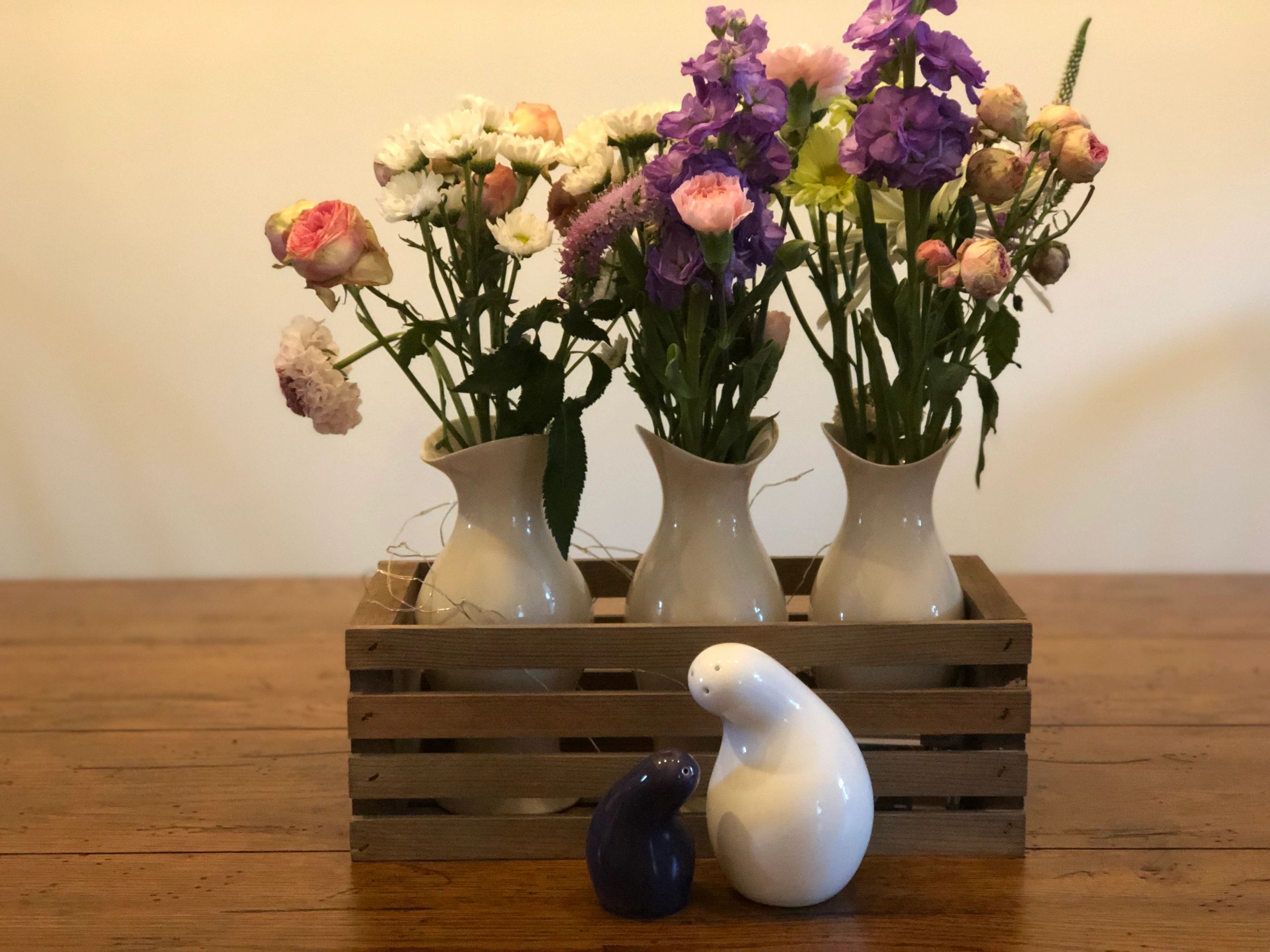Single Bud Vases with Limited Edition Purple Baby Town and Country Shaker Set (no longer available).