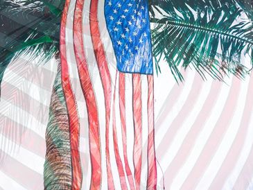 American flag representing veteran-owned pool service in Florida