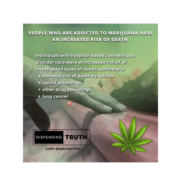 Marijuana addiction linked to increased risk of death.
