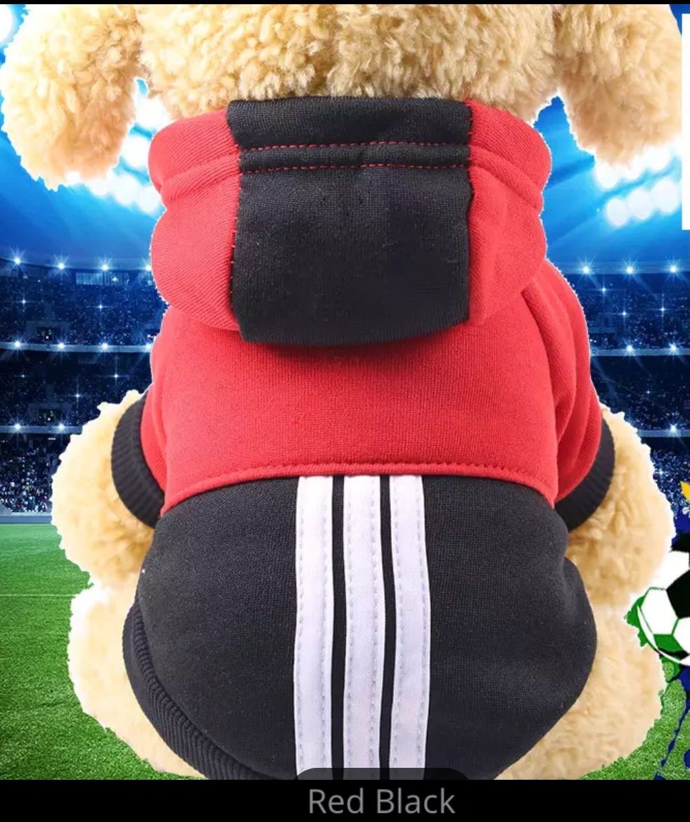 Small Dog Hoodie Black Red