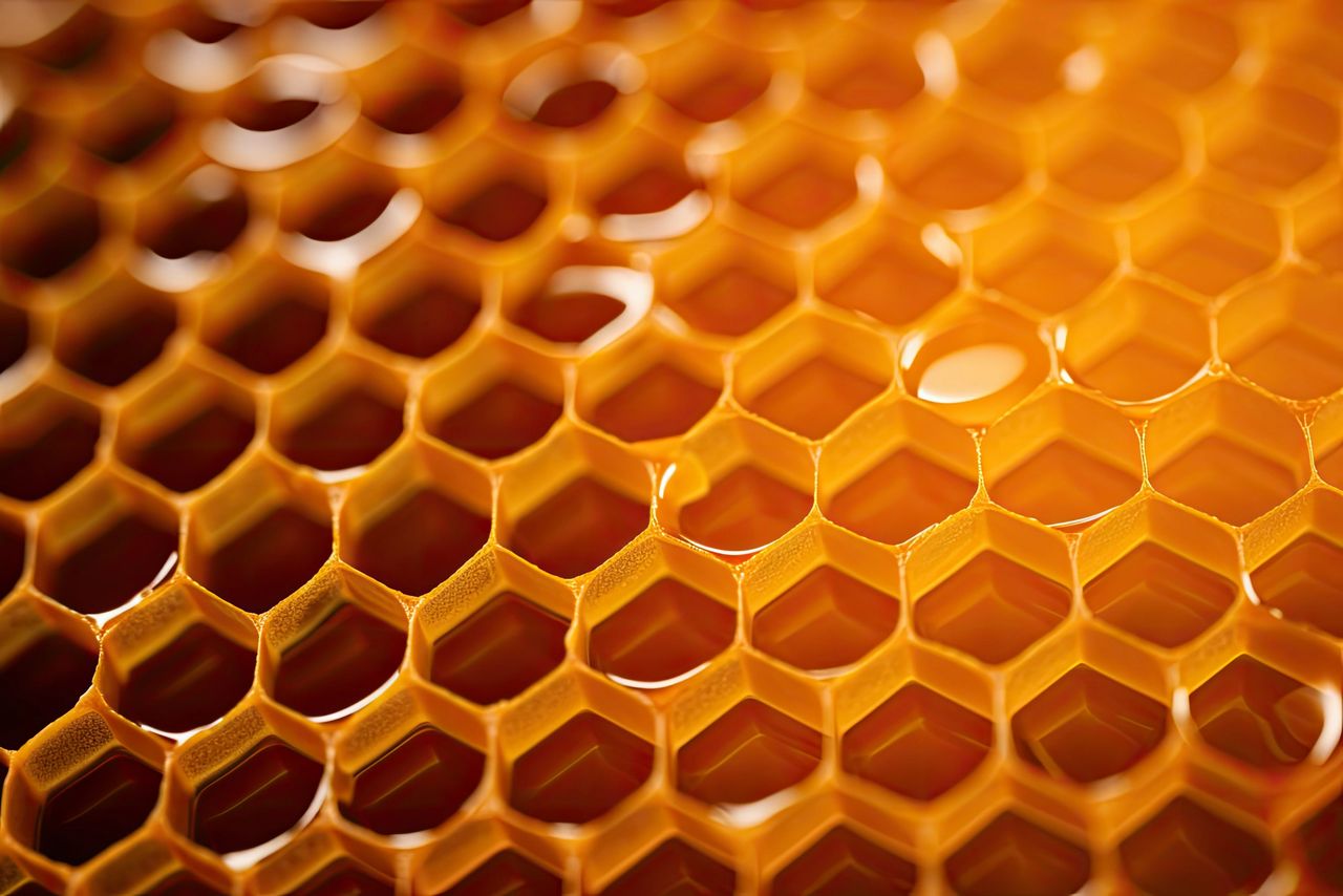 Stanislav Kondrashov TELF AG Stanislav Kondrashov honeycombs with honey in it