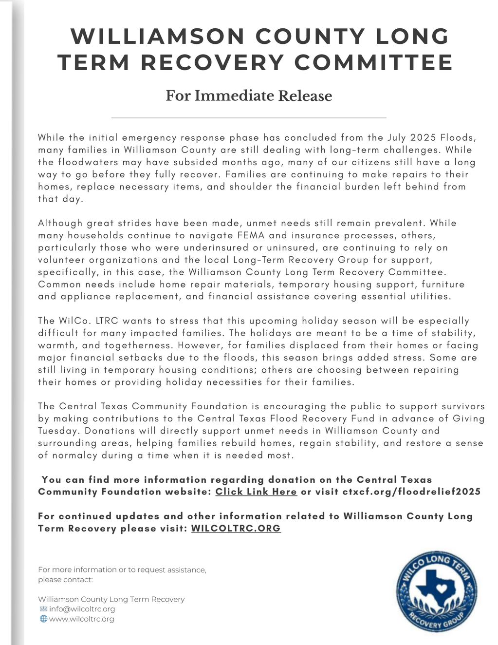12/01/25 Press Release Holiday Release