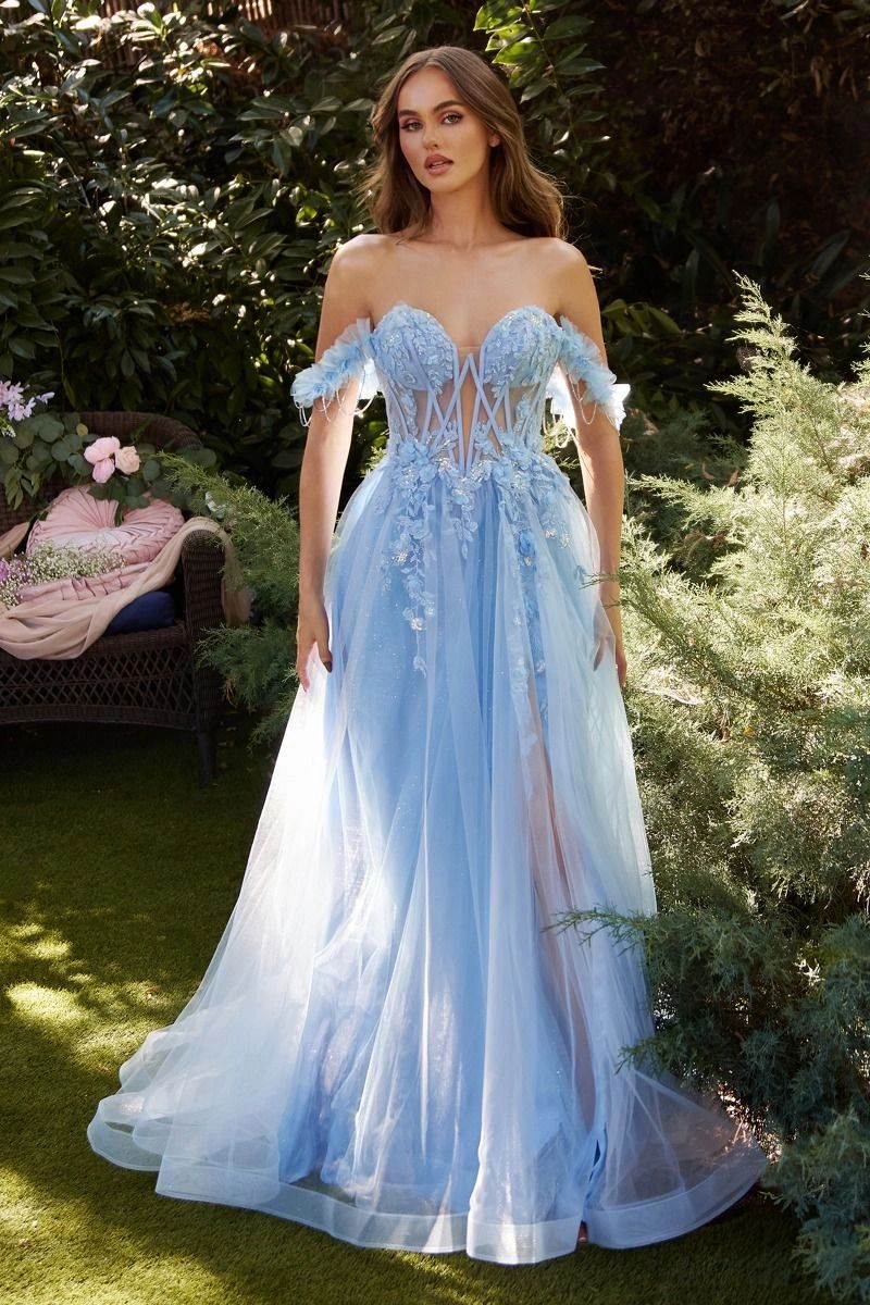 strapless open back dress Morgan & Co 13271 Long Fitted Formal Floral Sequin Prom Dress – The Dress  Outlet main image 1