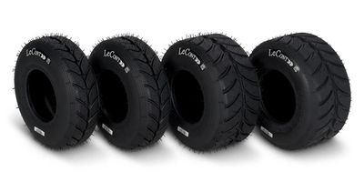 Set of four LeCont tires with deep tread patterns.