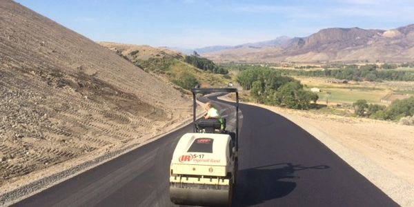 asphalt roller asphalt road