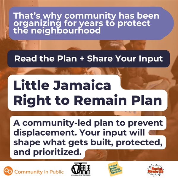 Community-led plan to protect Little Jamaica from displacement.