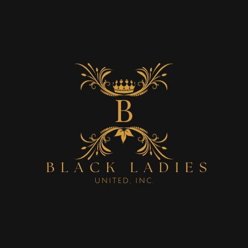 Elegant gold emblem logo for Black Ladies United, Inc.