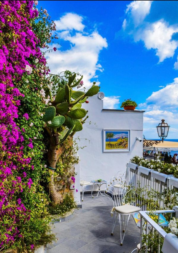 Relaxed terrace slow travel mood