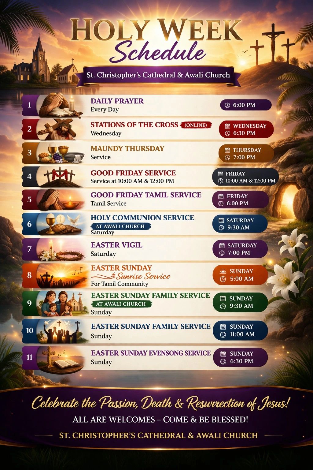 Easter Services at St Christopher's Cathedral and Awali Church 20