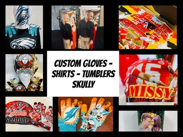 Custom Sublimation Gloves, Tumblers, Skully, 