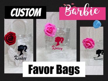 Custom Barbie Treat Bags with Rose 