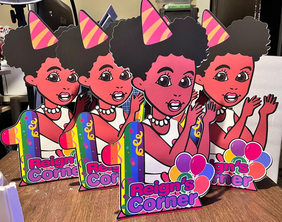 Custom Gracie's Corner Inspired Centerpieces Your Name and Age