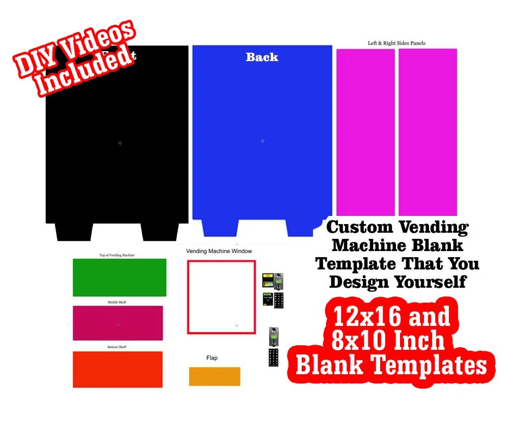 12"x16" and 8"x10" Custom Vending Machine Templates - DIY Video Link