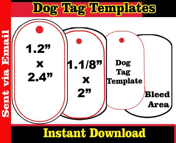 Sublimation Dog Tag Template for Key Chains and Military Tags
