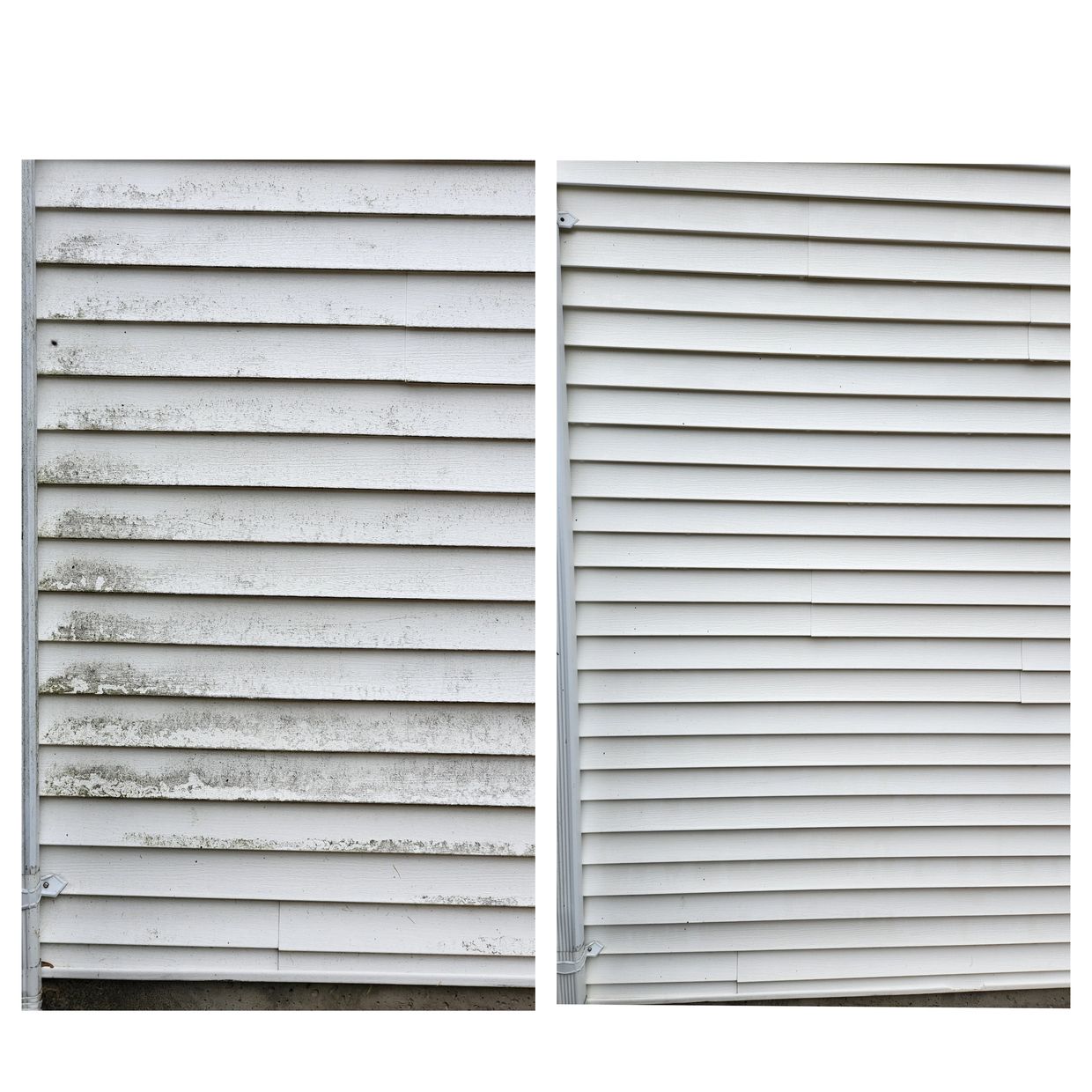 before and after picture of  house washing.