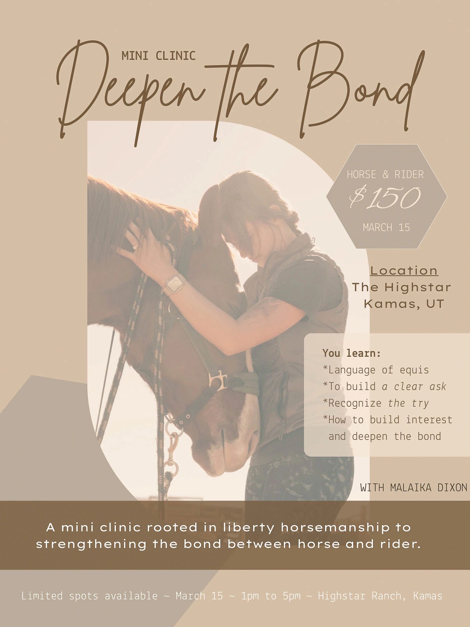 Mini clinic to deepen the bond between horse and rider at Highstar Ranch.