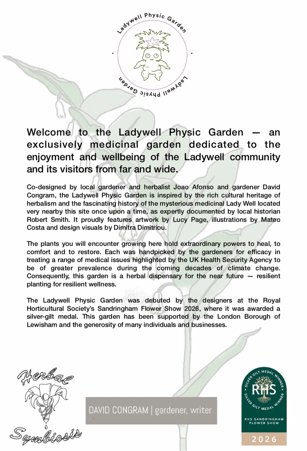 Introduction to the Ladywell Physic Garden, a medicinal garden focused on wellbeing.