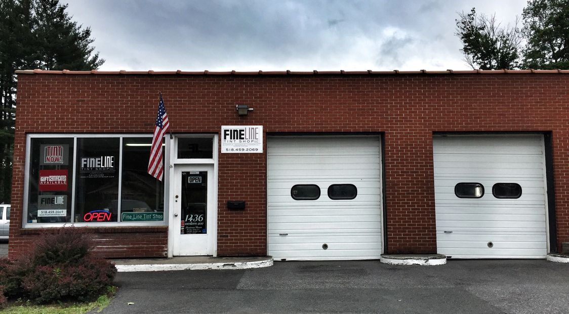 Fine line tint shop building on route 20 in Albany New York. Window tinting for Albany saratoga