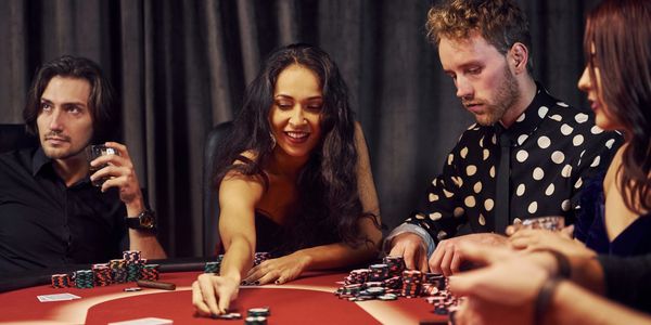 People playing poker in a casual atmosphere.