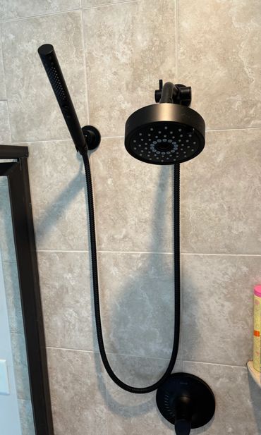 Matt Black shower valve, shower head and handheld shower wand
Mt. Kisco, NY 10549