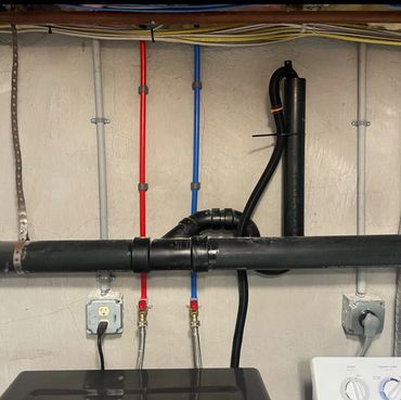 Basement Laundry Rough-In Installation
Professional rough-in for washing machine and dryer setup. 