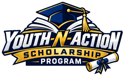 Youth-N-Action Scholarship Program logo with graduation cap and diploma.