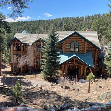 Gutter job on large residential property, in Evergreen, CO. 