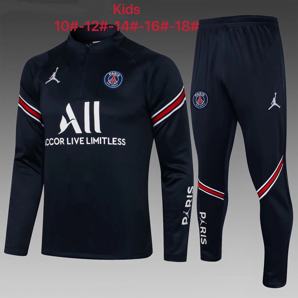 PSG Kids 1/4 Zip Tracksuit - Navy