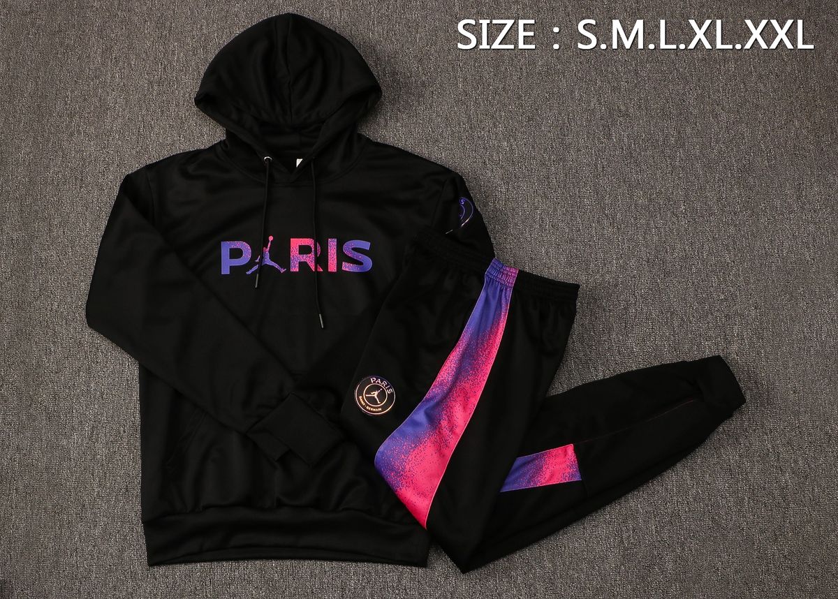 Psg tracksuit black on sale pink