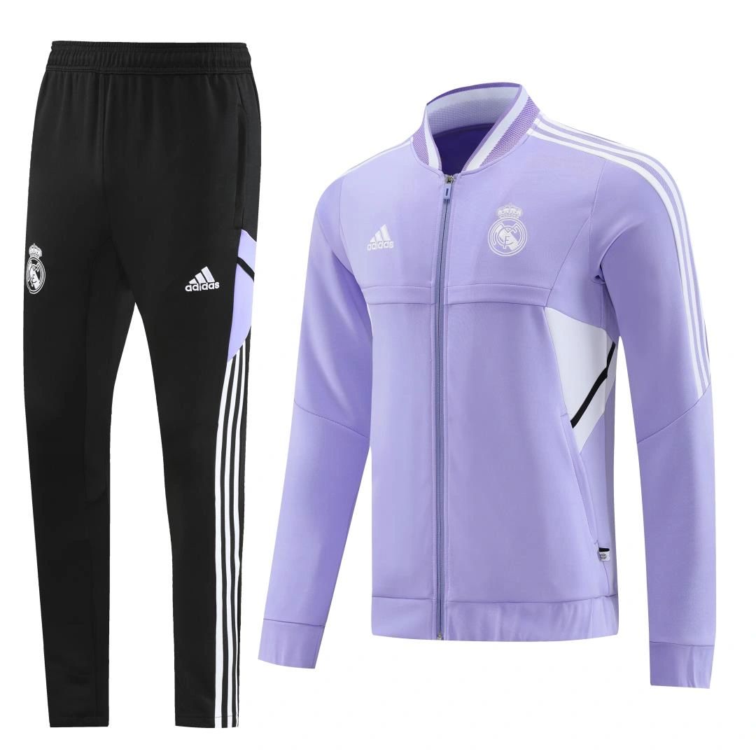 Real Madrid Full Zip Tracksuit - Purple, White and Black