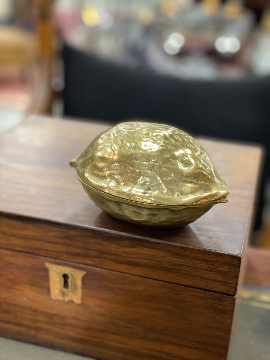 Vintage Brass Walnut Nutcracker